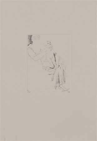 BRUNO SAETTI Maternità, 1976 Acquaforte in b/n – es. 64/100 cm. 50,5x35...