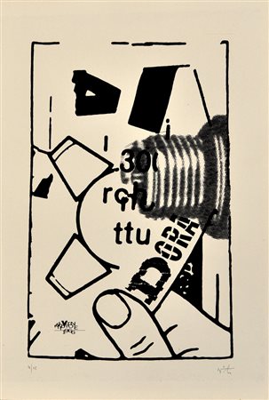 RODOLFO VITONE Senza titolo, 1966 Litografia in b/n – es. 4/15 cm. 48,5x32,5...