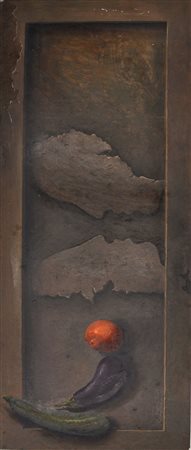 JESUS ALONSO Senza titolo Olio su pannello cm. 121,5x45,5 Firma sul retro