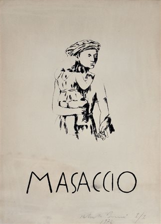 ROBERTO BARNI Masaccio, 1972 Litografia in b/n – es. 1/1 cm. 70x50 Firma,...