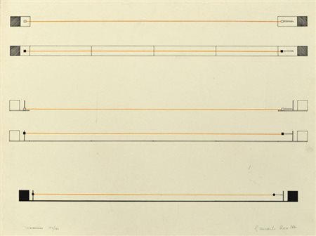 GIANCARLO CROCE Senza titolo, 1970 Litografia a colori – es. 123/150 cm....