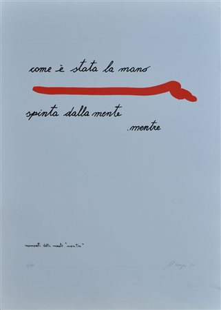 UGO CARREGA “Mentre”, 1975 Litografia a colori – es. 33/100 cm. 70x50 Firma,...