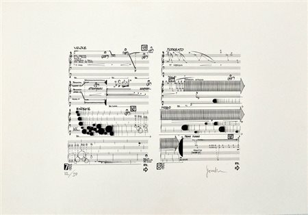 DANIELE LOMBARDI Veloce – moderato Litografia in b/n – es. 22/50 cm. 35x50...
