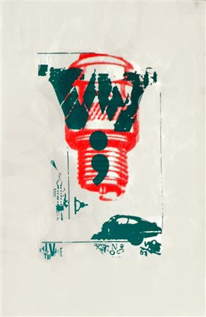 RODOLFO VITONE Senza titolo, 1970 Serigrafia a colori su carta argentata –...