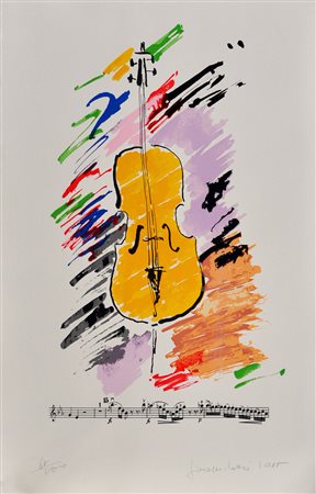 GIUSEPPE CHIARI Violoncello, 1988 Serigrafia a colori – es. 68/100 cm....