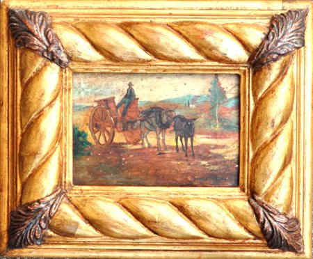 IGNOTO In campagna Olio su tavola cm. 13x18