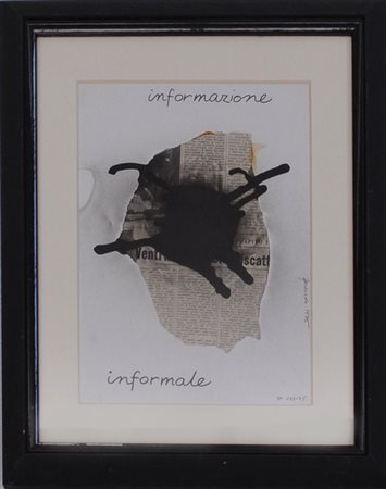 SARENCO Informazione informale, 1975 Collage su carta cm. 31x24 Firma e data...