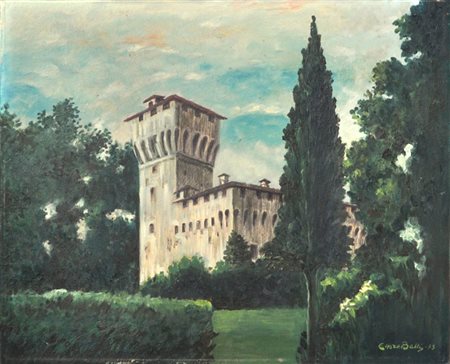 ETTORE BELLI Senza titolo, 1973 Olio su tela cm. 40x50 Firma e data in basso...