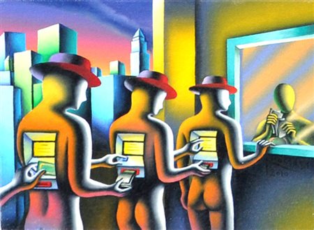 MARK KOSTABI Withdrawal issues, 2010 Olio su tela cm. 25x30 Firma, data e...