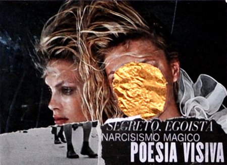 LUC FIERENS Poesia visiva, 2014 Collage su cartoncino cm. 10,5x15 Firma e...