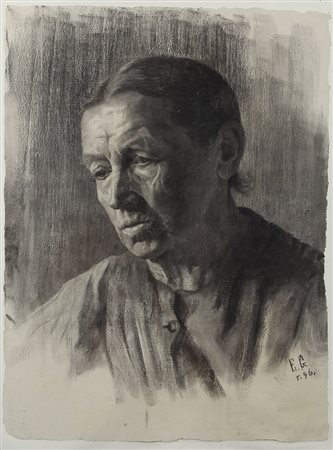 Dessau Goiten Emma Ritratto, 1898 grafite su carta, cm. 54x41 siglata e...