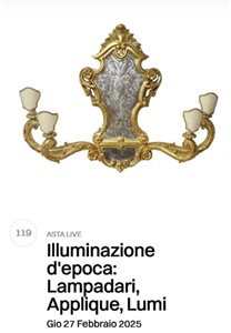 #119: Illuminazione d'epoca: Lampadari, Applique, Lumi