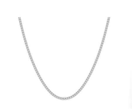 Girocollo Tennis in Oro Bianco con 169 Diamanti Lab Grown - 21 - Tennis Necklace