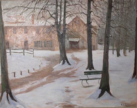 De Grada Raffaele (Milano 1885 1957) “Paesaggio invernale” olio su tela (cm...