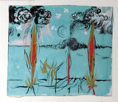 Sutherland Graham (Londra 1903 1980) “Sketch with flames” 1953 inchiostro e...