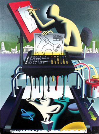 Kostabi Mark (Los Angeles 1960) “Automatic painting” 1996 olio su tela (cm...