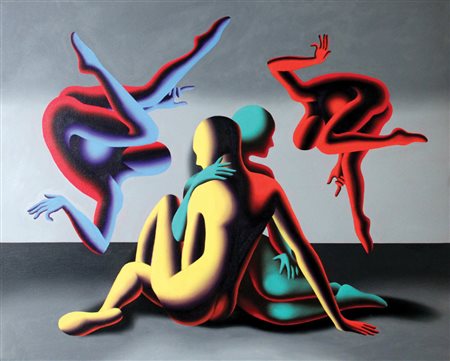 Kostabi Mark (Los Angeles 1960) “Come Together” 2003 olio su tela (cm 80x100)...