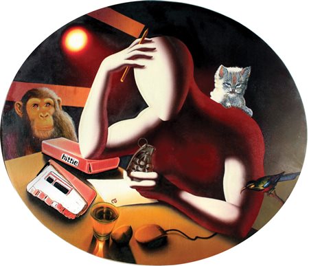 Kostabi Mark (Los Angeles 1960) “It’s all clear” 2003 olio su tela (cm...