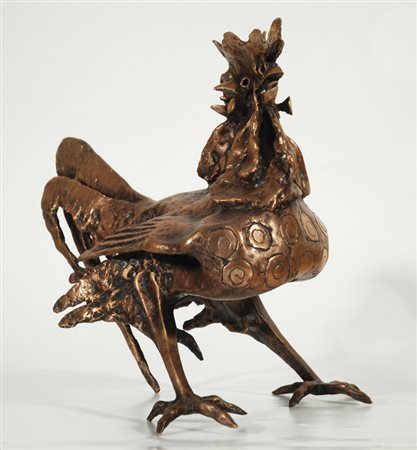 Minguzzi Luciano (Bologna 1911 Milano 2004) “Gallo” scultura in bronzo...