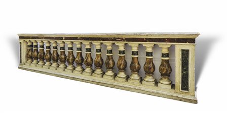 GRANDE BALAUSTRA IN LEGNO LACCATO - LARGE LACQUERED BALUSTRADE fine del...