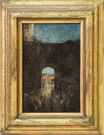 MERCATO DI PALERMO - PALERMO VIEW olio su tavoletta - oil on panel, in...