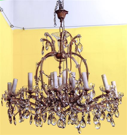 LAMPADARIO IN CRISTALLO INCOLORE - UNCOLOURED CRYSTAL CHANDELIER diciotto...