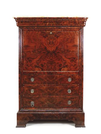 SECRETAIRE IMPIALLACCIATO IN RADICA DI NOCE - BURR WALNUT VENEERED CABINET ON...