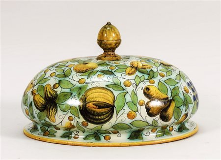 COPRIVIVANDE IN MAIOLICA - MAJOLICA DISH COVER Manifattura Cantagalli, fine...