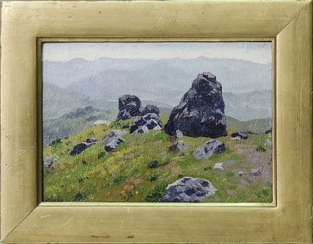 ALBERTO ZARDO (1876-1959) Paesaggio montano - Mountain Landscape olio su...