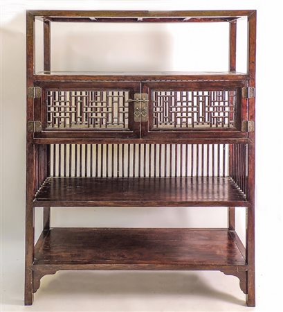 GRANDE ÉTAGÈRE IN MOGANO- MAHOGANY ETAGERE Cina, prima metà del XX secolo -...