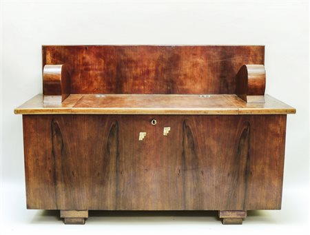 DIVANETTO-CASSAPANCA IMPIALLACCIATO IN NOCE - WALNUT VENEERED SOFA-CHEST...