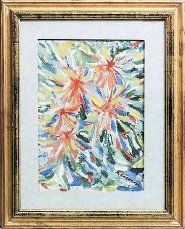 SILVIO LOFFREDO (1920-2013) Fiori - Flowers olio su cartone telato - oil on...