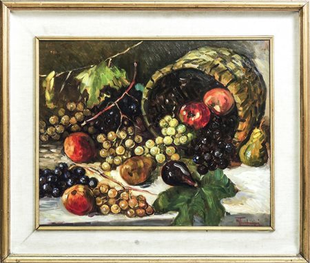 MARIO TAMBURRINI Natura morta con frutta - Still Life with Fruits olio su...