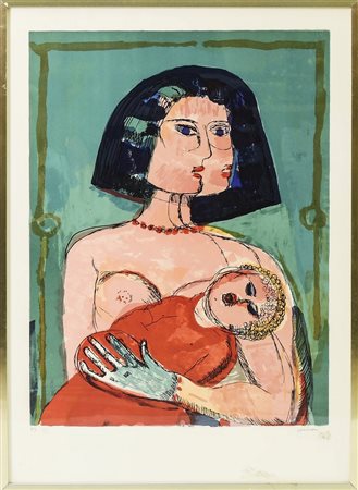 BRUNO CASSINARI (1912-1982) Maternità - Maternity litografia - lithograph, es...