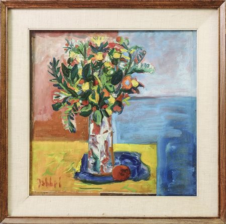 ALFREDO FABBRI (1926-2010) Natura morta con vaso di fiori 1957 - Still Life...