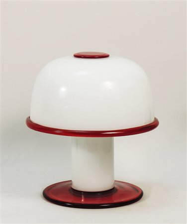 ETTORE SOTTSASS (1917-2007) Lampada da tavolo in vetro soffiato Murano,...