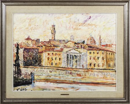 GUIDO BORGIANNI (1915-2011) Veduta di Firenze - Firenze View olio su tela,...