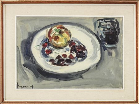 ENZO PREGNO (1898-1972) Natura morta con frutta - Still Life with Fruits olio...