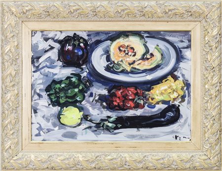 ENZO PREGNO (1898-1972) Natura morta con ortaggi - Still Life with Vegetables...