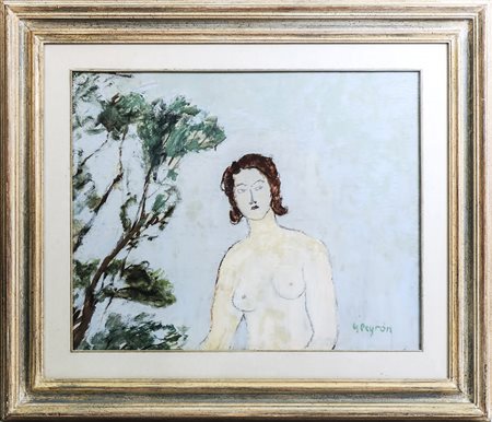 GUIDO PEYRON (1898-1960) Nudo femminile - Female Nude olio su tela applicata...