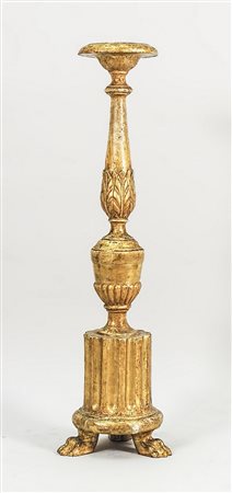 TORCIERA IN LEGNO INTAGLIATO E DORATO - GILTWOOD PRICKET XIX secolo - 19th...