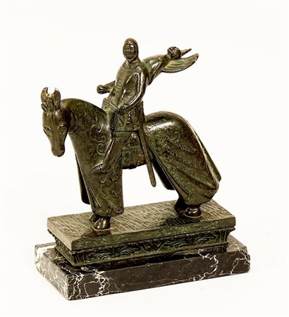 GUERRIERO A CAVALLO - RIDING WARRIOR scultura in bronzo - bronze sculpture su...