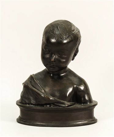 BUSTO DI BAMBINO - BUST OF A YOUNG BOY scultura in bronzo - bronze sculpture...