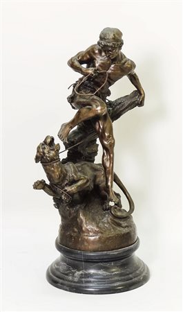 EDOUARD DROUT (1859-1945) Bestiario - Bestiarius gruppo in bronzo - bronze...