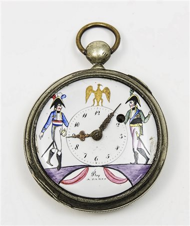 OROLOGIO DA TASCA IN METALLO ARGENTATO - SILVER-PLATED POCKET WATCH Parigi,...