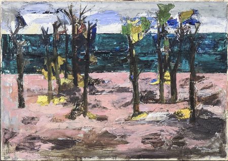 DINO CAPONI (1920-2000) Alberi 1958 - Trees olio su tela - oil on canvas,...