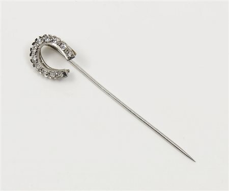 SPILLA DA CRAVATTA IN ORO BIANCO E DIAMANTI - WHITE GOLD AND DIAMOND TIE-PIN...