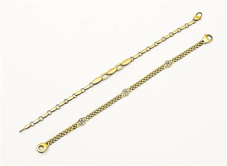 LOTTO - LOT bracciale in oro giallo e diamanti, realizzato a maglie ad...