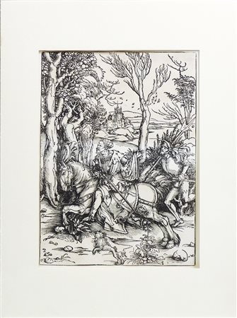 ALBRECHT DÜRER (1471-1528) Cavaliere e Lanzichenecco 1496 circa - Horseman...