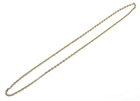 LUNGA CATENA IN ORO GIALLO - GOLDEN NECKLACE Anni Settanta -70s realizzata in...